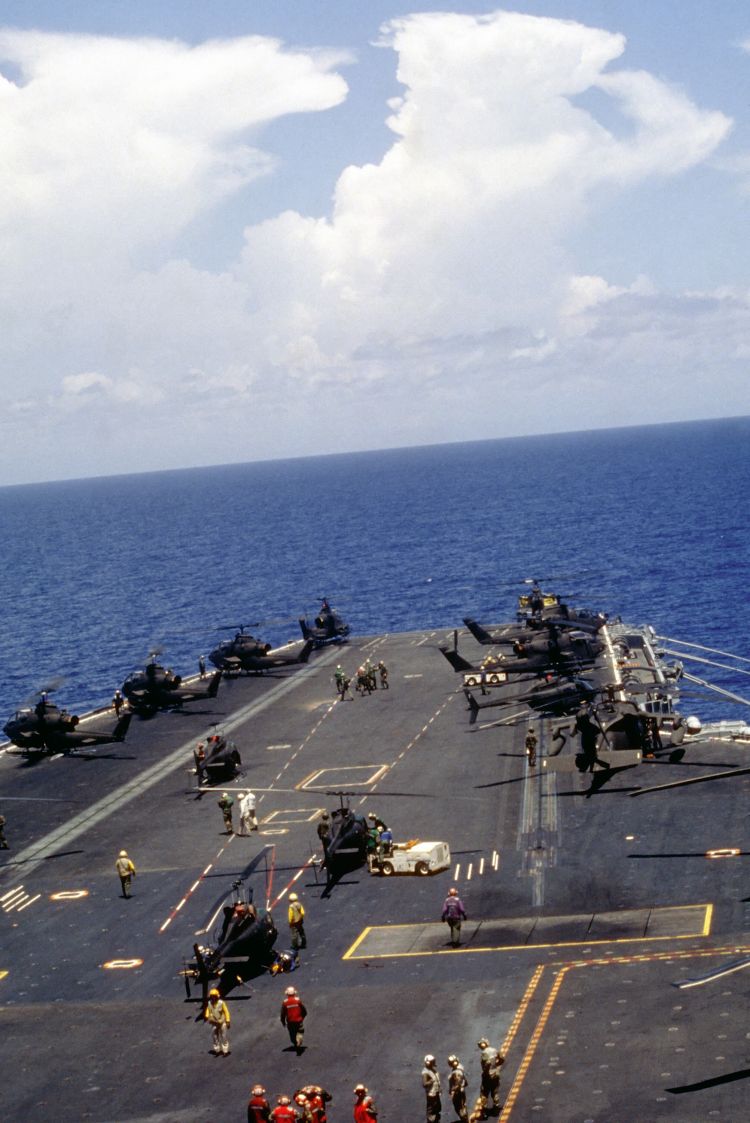 Image: AH-1 Cobra gunship helicopters on aircraft carrier