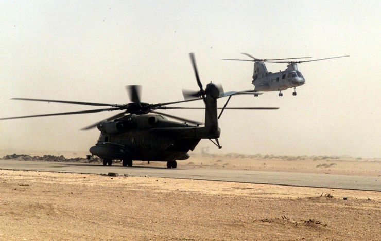 Image: CH-53E and CH-46E Helicopter