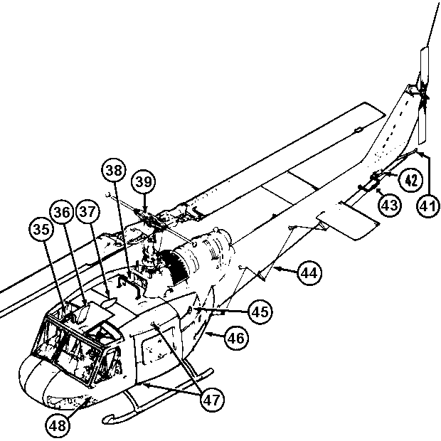 Drawing: UH-1M  Items 35 - 48